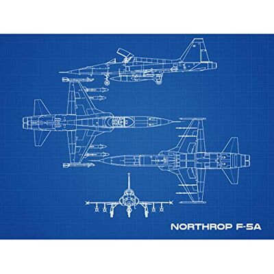 Artery8 Northrop F-5A Freedom Fighter Aircraft Blueprint Plan Premium Wall Art Canvas Print 18X24 Inch Artery8 Northrop F-5A Freedom Fighter Aircraft Blueprint Plan Premium Wall Art Canvas Print 18X24 Inch