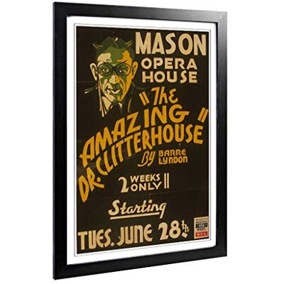 Big Box Art Framed Print of Vintage WPA Poster The Amazing Dr Clitterhouse Design Wall Art Picture Home Decor for Kitchen, Living Room, Bedroom, Hallway, Black, A2 / 24.5x18 Inch / 62x45cm Big Box Art Framed Print of Vintage WPA Poster The Amazing Dr Clitterhouse Design Wall Art Picture Home Decor for Kitchen, Living Room, Bedroom, Hallway, Black, A2 / 24.5x18 Inch / 62x45cm