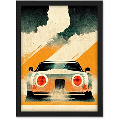 Doppelganger33 LTD Japanese Sports Car Vintage Vector Yellow Silver Black Artwork Framed A3 Wall Art Print Doppelganger33 LTD Japanese Sports Car Vintage Vector Yellow Silver Black Artwork Framed A3 Wall Art Print