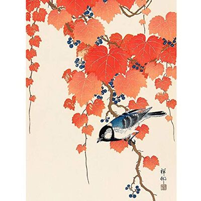 Wee Blue Coo Japan Nature Bird Ivy Berry Shoson Ohara Picture Canvas Print Wee Blue Coo Japan Nature Bird Ivy Berry Shoson Ohara Picture Canvas Print