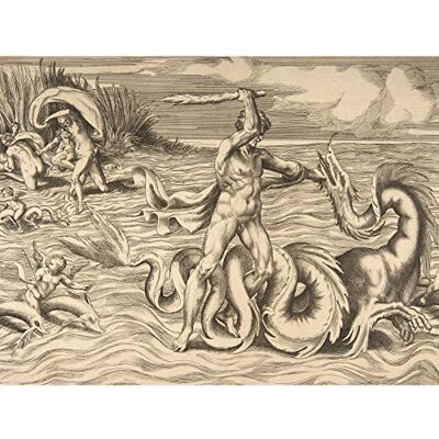 Artery8 Bonasone Hercules Fight Dragon Achelous Deianeira Engraving Premium Wall Art Canvas Print 18X24 Inch Artery8 Bonasone Hercules Fight Dragon Achelous Deianeira Engraving Premium Wall Art Canvas Print 18X24 Inch