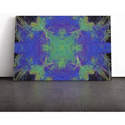 Big Box Art Wall Blue and Green Abstract Fractal Art (4) Canvas Print Gallery Wrapped 30mm Frame Wall Art 20x14 inches Ready to Hang Abstract Picture Living Room Bedroom Lounge Office Big Box Art Wall Blue and Green Abstract Fractal Art (4) Canvas Print Gallery Wrapped 30mm Frame Wall Art 20x14 inches Ready to Hang Abstract Picture Living Room Bedroom Lounge Office