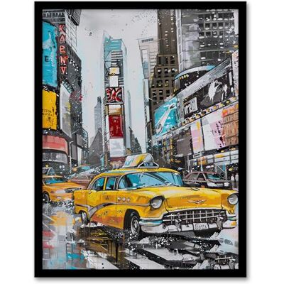 Artery8 New York City Taxi Cars Times Square Cityscape Living Room Artwork Framed Wall Art Print A4 Artery8 New York City Taxi Cars Times Square Cityscape Living Room Artwork Framed Wall Art Print A4