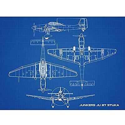Artery8 Junkers Ju 87 Stuka Aircraft Plane Blueprint Plan Art Print Canvas Premium Wall Decor Poster Mural Artery8 Junkers Ju 87 Stuka Aircraft Plane Blueprint Plan Art Print Canvas Premium Wall Decor Poster Mural