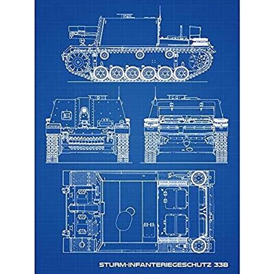 Artery8 Sturm-Infanteriegeschutz 33B Heavy Assault Gun Plan Art Print Canvas Premium Wall Decor Poster Mural Artery8 Sturm-Infanteriegeschutz 33B Heavy Assault Gun Plan Art Print Canvas Premium Wall Decor Poster Mural