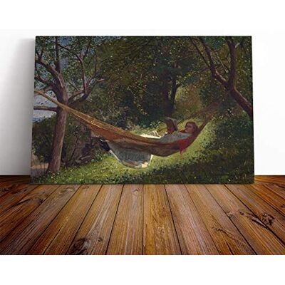 Big Box Art Canvas Print Wall Art Winslow Homer Girl in a Hammock Mounted and Stretched Box Frame Picture Home Decor for Kitchen, Living Room, Bedroom, Hallway, Multi-Colour, 20x14 Inch Big Box Art Canvas Print Wall Art Winslow Homer Girl in a Hammock Mounted and Stretched Box Frame Picture Home Decor for Kitchen, Living Room, Bedroom, Hallway, Multi-Colour, 20x14 Inch