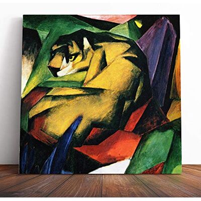 Big Box Art Canvas Print Wall Art Franz Marc The Tiger Mounted and Stretched Box Frame Picture Home Decor for Kitchen, Living, Dining Room, Bedroom, Hallway, Muli-Colour, 14x14 Inch Big Box Art Canvas Print Wall Art Franz Marc The Tiger Mounted and Stretched Box Frame Picture Home Decor for Kitchen, Living, Dining Room, Bedroom, Hallway, Muli-Colour, 14x14 Inch