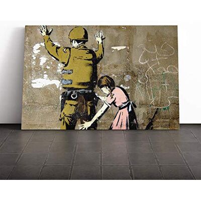 Big Box Art Banksy Israel Girl Pat Down Graffiti Wall Art Canvas Print Gallery Wrapped 30mm Frame Wall Decor 30x20 inches Ready to Hang Pop Art People Picture Living Room Bedroom Lounge Office Big Box Art Banksy Israel Girl Pat Down Graffiti Wall Art Canvas Print Gallery Wrapped 30mm Frame Wall Decor 30x20 inches Ready to Hang Pop Art People Picture Living Room Bedroom Lounge Office