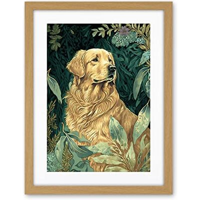 Artery8 Golden Retriever Dog in Nature Modern Watercolour Illustration Artwork Framed Wall Art Print 18X24 Inch Artery8 Golden Retriever Dog in Nature Modern Watercolour Illustration Artwork Framed Wall Art Print 18X24 Inch