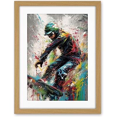 Artery8 Snowboarding Extreme Sport Athlete Paint Splat Artwork Framed Wall Art Print 18X24 Inch Artery8 Snowboarding Extreme Sport Athlete Paint Splat Artwork Framed Wall Art Print 18X24 Inch