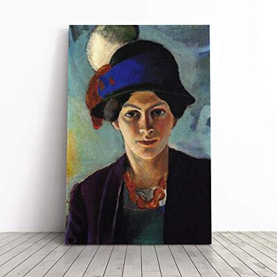 Big Box Art Canvas Print Wall Art August Macke Portrait of a Woman Mounted and Stretched Box Frame Picture Home Decor for Kitchen, Living Room, Bedroom, Hallway, Multi-Colour, 20x14 Inch Big Box Art Canvas Print Wall Art August Macke Portrait of a Woman Mounted and Stretched Box Frame Picture Home Decor for Kitchen, Living Room, Bedroom, Hallway, Multi-Colour, 20x14 Inch
