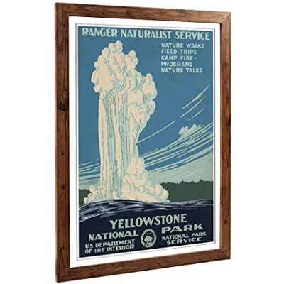 Big Box Art Framed Print of Vintage WPA Poster Yellowstone National Park Design Wall Art Picture Home Decor for Kitchen, Living Room, Bedroom, Hallway, Walnut, A2 / 24.5x18 Inch / 62x45cm Big Box Art Framed Print of Vintage WPA Poster Yellowstone National Park Design Wall Art Picture Home Decor for Kitchen, Living Room, Bedroom, Hallway, Walnut, A2 / 24.5x18 Inch / 62x45cm