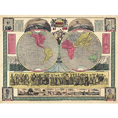 Artery8 Map Phelps 1852 World One View Statistical Unframed Wall Art Print Poster Home Decor Premium Artery8 Map Phelps 1852 World One View Statistical Unframed Wall Art Print Poster Home Decor Premium