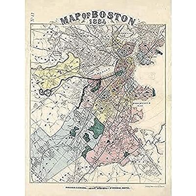 Fine Art Prints Russell 1884 Map Boston Massachusetts USA Unframed Wall Art Print Poster Home Decor Premium Fine Art Prints Russell 1884 Map Boston Massachusetts USA Unframed Wall Art Print Poster Home Decor Premium