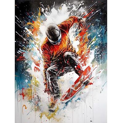 Artery8 Extreme Sports Snowboarding Paint Splat Portrait Extra Large XL Wall Art Poster Print Artery8 Extreme Sports Snowboarding Paint Splat Portrait Extra Large XL Wall Art Poster Print