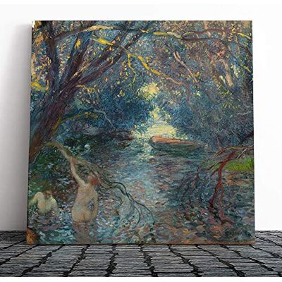 Big Box Art Canvas Print Wall Art Gaston La Touche Pond Bathers Mounted and Stretched Box Frame Picture Home Decor for Kitchen, Living, Dining Room, Bedroom, Hallway, Multi-Colour, 20x20 Inch Big Box Art Canvas Print Wall Art Gaston La Touche Pond Bathers Mounted and Stretched Box Frame Picture Home Decor for Kitchen, Living, Dining Room, Bedroom, Hallway, Multi-Colour, 20x20 Inch