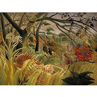 Wee Blue Coo Animals Surprised Rousseau Tiger Art Print Poster Wall Decor 12X16 Inch Wee Blue Coo Animals Surprised Rousseau Tiger Art Print Poster Wall Decor 12X16 Inch