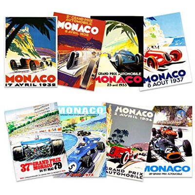 Artery8 Monaco Grand Prix Classic Racing Motor Sport Advert MIxed Home Decor Premium Wall Art Poster Pack of 8 Artery8 Monaco Grand Prix Classic Racing Motor Sport Advert MIxed Home Decor Premium Wall Art Poster Pack of 8