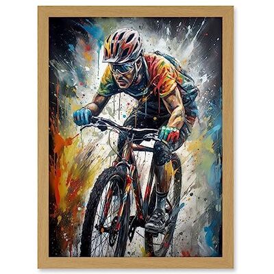 Artery8 Bike Rider Racing Paint Splat Sport Bicycle Race Artwork Framed A3 Wall Art Print Artery8 Bike Rider Racing Paint Splat Sport Bicycle Race Artwork Framed A3 Wall Art Print