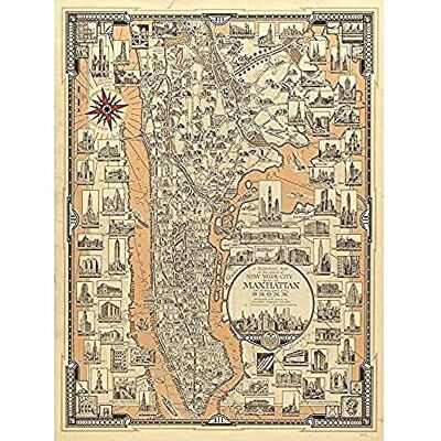 Fine Art Prints Chase 1939 Pictorial Map NY Manhattan Bronx Art Print Canvas Premium Wall Decor Poster Mural Fine Art Prints Chase 1939 Pictorial Map NY Manhattan Bronx Art Print Canvas Premium Wall Decor Poster Mural
