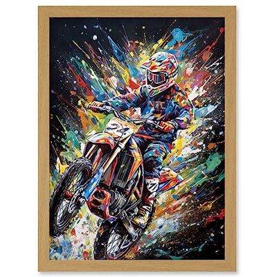 Artery8 - Rainbow Paint Splatter - A4 - Framed Wall Art Artery8 - Rainbow Paint Splatter - A4 - Framed Wall Art
