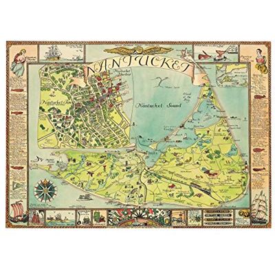 Fine Art Prints Sutton 1946 Pictorial Map Nantucket Island MA Premium Wall Art Canvas Print 18X24 Inch Fine Art Prints Sutton 1946 Pictorial Map Nantucket Island MA Premium Wall Art Canvas Print 18X24 Inch