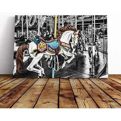 Big Box Art Carousel Fairground Horse (2) Canvas Print Gallery Wrapped 30mm Frame Wall Art 20x14 inches Ready to Hang Modern Animals Picture Living Room Bedroom Lounge Office Big Box Art Carousel Fairground Horse (2) Canvas Print Gallery Wrapped 30mm Frame Wall Art 20x14 inches Ready to Hang Modern Animals Picture Living Room Bedroom Lounge Office