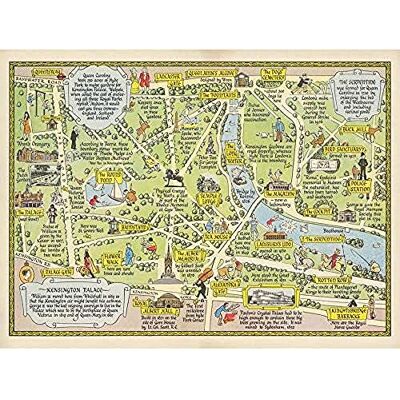 Artery8 Map Sayer 1948 Kensington Gardens London Art Print Canvas Premium Wall Decor Poster Mural Artery8 Map Sayer 1948 Kensington Gardens London Art Print Canvas Premium Wall Decor Poster Mural