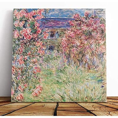 Big Box Art Canvas Print Wall Art Claude Monet Rose House Mounted and Stretched Box Frame Picture Home Decor for Kitchen, Living, Dining Room, Bedroom, Hallway, Muli-Colour, 14x14 Inch Big Box Art Canvas Print Wall Art Claude Monet Rose House Mounted and Stretched Box Frame Picture Home Decor for Kitchen, Living, Dining Room, Bedroom, Hallway, Muli-Colour, 14x14 Inch
