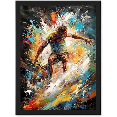 Artery8 - Surfer Splatter Waves - Black - A4 - Wall Art Print Artery8 - Surfer Splatter Waves - Black - A4 - Wall Art Print