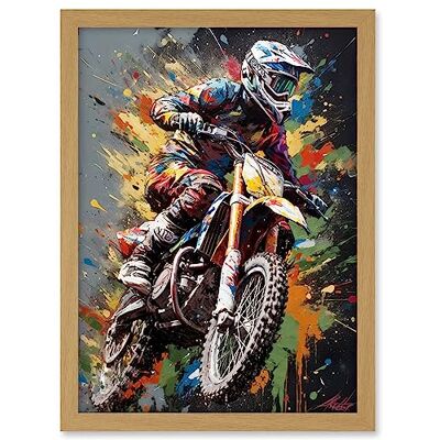 Artery8 Dirt Bike Sport Splatter Paint Motocross Rider Artwork Framed A3 Wall Art Print Artery8 Dirt Bike Sport Splatter Paint Motocross Rider Artwork Framed A3 Wall Art Print