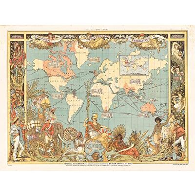 Fine Art Prints Crane 1886 Pictorial Map British Empire World Art Print Canvas Premium Wall Decor Poster Mural,16 x 12 inches Fine Art Prints Crane 1886 Pictorial Map British Empire World Art Print Canvas Premium Wall Decor Poster Mural,16 x 12 inches