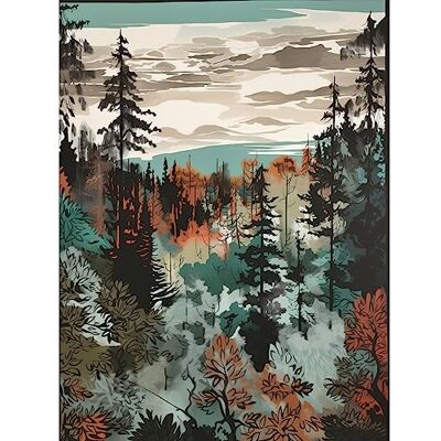 Artery8 Taiga Boreal Autumnal Colours Forest Landscape Extra Large XL Wall Art Poster Print Artery8 Taiga Boreal Autumnal Colours Forest Landscape Extra Large XL Wall Art Poster Print