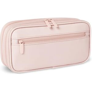 Amazon Basics Large Capacity Pencil Case with Durable Zipper, Multi-Compartment, Rose Mild Amazon Basics Large Capacity Pencil Case with Durable Zipper, Multi-Compartment, Rose Mild