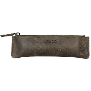LONDO Genuine Leather Pen Case with Zipper Closure, Pencil Pouch Stationery Bag LONDO Genuine Leather Pen Case with Zipper Closure, Pencil Pouch Stationery Bag