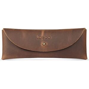 LONDO Genuine Leather Retro Pen and Pencil Case Metal Snap Fastener, Pencil Pouch Stationery Bag LONDO Genuine Leather Retro Pen and Pencil Case Metal Snap Fastener, Pencil Pouch Stationery Bag