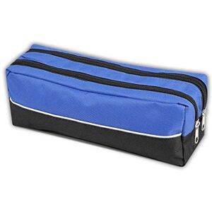 ARPAN X-Large Double Zip Fabric Pencil Case, Rectangular Pencil Case for School, College, Art & Make-Up Storage, 25 x 8 x 5 cm (Blue) ARPAN X-Large Double Zip Fabric Pencil Case, Rectangular Pencil Case for School, College, Art & Make-Up Storage, 25 x 8 x 5 cm (Blue)