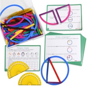 edxeducation GeoStix Deluxe Set Learn Geometry with 100 Flexible Construction Sticks Includes 2 Protractors and 16 Activity Cards Manipulative for Maths, Art and Fine Motor Skills edxeducation GeoStix Deluxe Set Learn Geometry with 100 Flexible Construction Sticks Includes 2 Protractors and 16 Activity Cards Manipulative for Maths, Art and Fine Motor Skills
