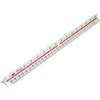 Helix 300mm Metric Triangular Scale Ruler, Red Helix 300mm Metric Triangular Scale Ruler, Red