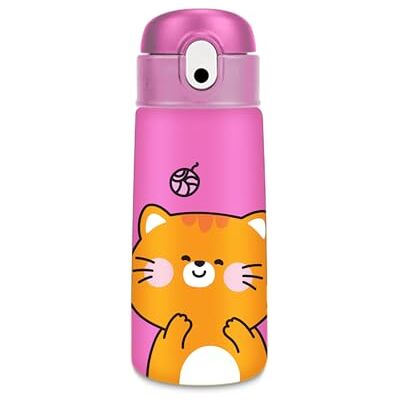 Cartomania Chill & Refill Insulated Water Bottle, Kitten Theme, Pink, 460 ml, Steel, Straw, Keep Warm 12 H/Cold 24h, School, Children and Adults, Gift Idea Cartomania Chill & Refill Insulated Water Bottle, Kitten Theme, Pink, 460 ml, Steel, Straw, Keep Warm 12 H/Cold 24h, School, Children and Adults, Gift Idea