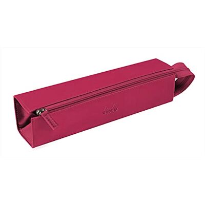 Rhodiarama Plumier Italian Faux Leather 23x5x5cm - Framboise - Lot of 2 Rhodiarama Plumier Italian Faux Leather 23x5x5cm - Framboise - Lot of 2