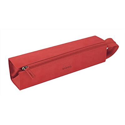 Rhodiarama Pencil Case Italian Faux Leather 23x5x5 cm - Coral - Pack of 2 Rhodiarama Pencil Case Italian Faux Leather 23x5x5 cm - Coral - Pack of 2