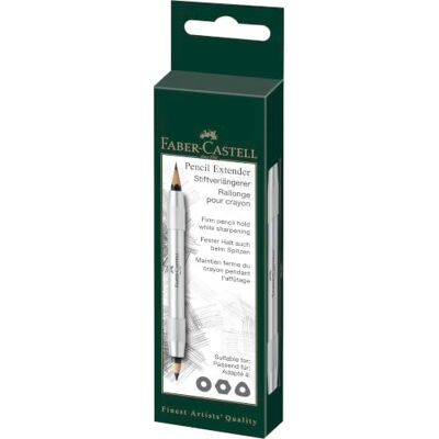 Faber-Castell Art & Graphic Pencil Extender, Extends Pencil Life Span, For Art, School, Home, Drawing, Colouring, Pencils Extension, Artist Tool, Holder, Durable Aluminium Faber-Castell Art & Graphic Pencil Extender, Extends Pencil Life Span, For Art, School, Home, Drawing, Colouring, Pencils Extension, Artist Tool, Holder, Durable Aluminium