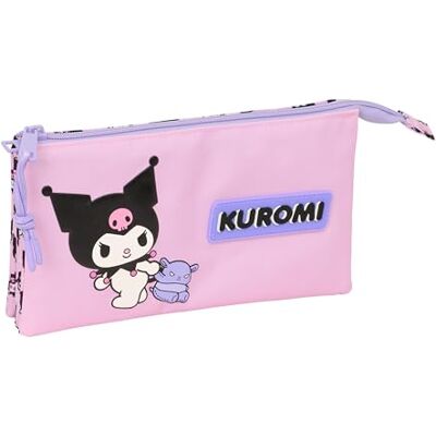 safta KUROMI – Triple Pencil Case, Children's Pencil Case, Ideal for School Children, Comfortable and Versatile, Quality and Resistance, 22 x 3 x 12 cm safta KUROMI – Triple Pencil Case, Children's Pencil Case, Ideal for School Children, Comfortable and Versatile, Quality and Resistance, 22 x 3 x 12 cm