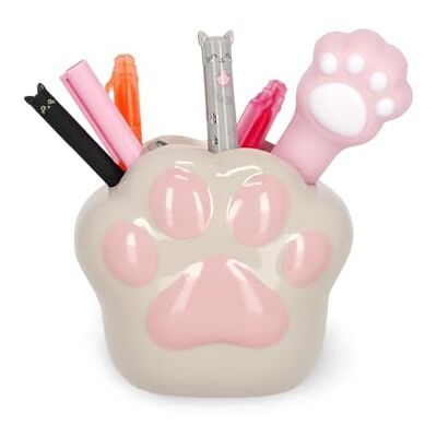 LEGAMI Ceramic Pen Holder, Kitty Paw Theme, Desk Friends, Hand Painted, Gift Idea, Desk Organizer LEGAMI Ceramic Pen Holder, Kitty Paw Theme, Desk Friends, Hand Painted, Gift Idea, Desk Organizer