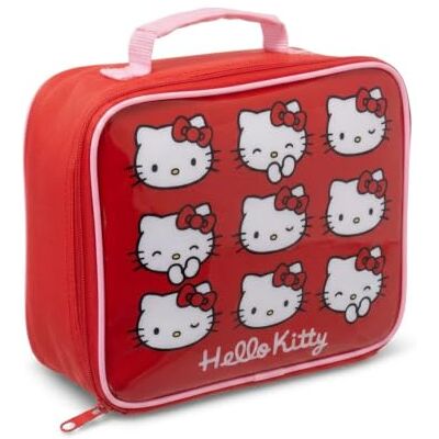 HOX Hello Kitty Lunch Bag with Pocket 21 x 8 x 24 cm Lunch Box for School & School Kids Insulated Lunch Box with Handle & Zip Disney Movie Fun Alien Prints, Red HOX Hello Kitty Lunch Bag with Pocket 21 x 8 x 24 cm Lunch Box for School & School Kids Insulated Lunch Box with Handle & Zip Disney Movie Fun Alien Prints, Red