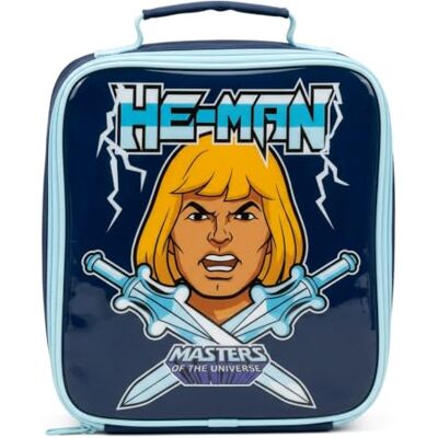 HOX Masters of the Universe He-Man Kids Lunch Bag, Insulated Rectangular School Lunch Bag with Zip Closure, Carry Handle, BPA Free Wipe Clean Thermal Lining HOX Masters of the Universe He-Man Kids Lunch Bag, Insulated Rectangular School Lunch Bag with Zip Closure, Carry Handle, BPA Free Wipe Clean Thermal Lining