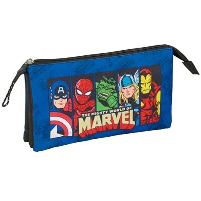 safta AVENGERS – Triple Pencil Case, Children's Pencil Case, Ideal for School-Aged Children, Comfortable and Versatile, Quality and Resistance, 22 x 3 x 12 cm safta AVENGERS – Triple Pencil Case, Children's Pencil Case, Ideal for School-Aged Children, Comfortable and Versatile, Quality and Resistance, 22 x 3 x 12 cm