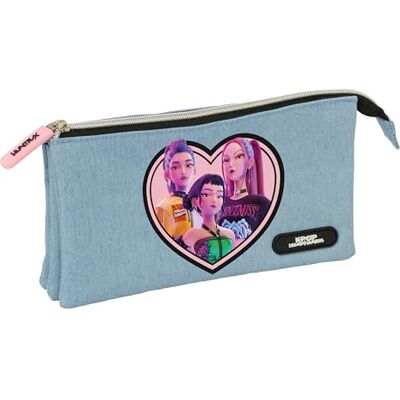 safta K-POP Demon Hunters HUNTR/X Triple Pencil Case, Children's Pencil Case, Ideal for School Ages, Comfortable and Versatile, Resistance, 22 x 3 x 12 cm safta K-POP Demon Hunters HUNTR/X Triple Pencil Case, Children's Pencil Case, Ideal for School Ages, Comfortable and Versatile, Resistance, 22 x 3 x 12 cm