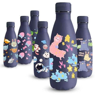 Vikaster Stainless Steel Water Bottle, 350ml Water Bottle, Thermal Water Bottle, 3D Printing Thermal Bottle for Kids, BPA Free Water Bottle, Leak Proof, School, Sports, Camping Vikaster Stainless Steel Water Bottle, 350ml Water Bottle, Thermal Water Bottle, 3D Printing Thermal Bottle for Kids, BPA Free Water Bottle, Leak Proof, School, Sports, Camping